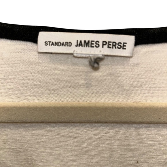 James perse white black trim ruched sides jersey knit tank dress M - Picture 2 of 6